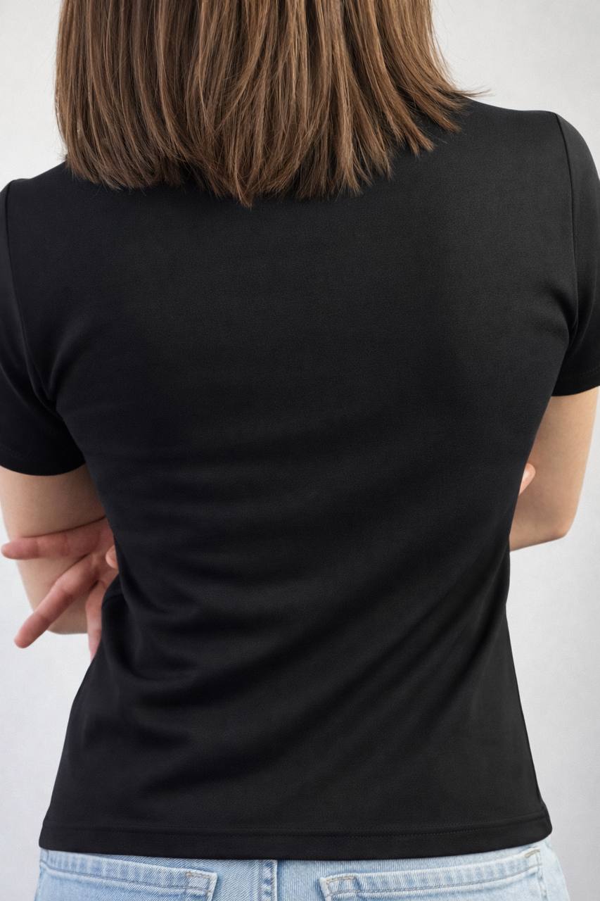 Жіноча чорна футболка "ALLAZY" реальне фото